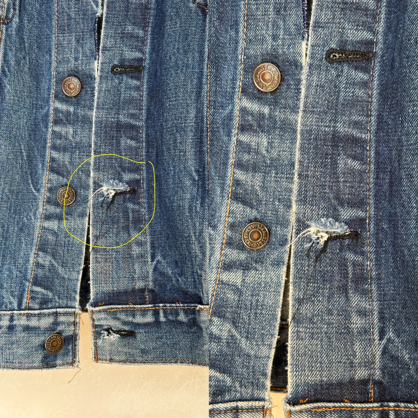 Size 40US / 50EU. Vintage Early 70s 2 pocket Levi’s Denim Jacket 70505 – Single Stitch, Made in USA