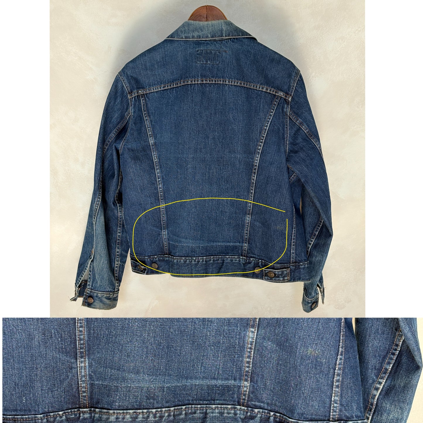 Size 44US / 54EU. Vintage Early 70s 2 pocket Levi’s Denim Jacket 70505 – Single Stitch, Made in USA
