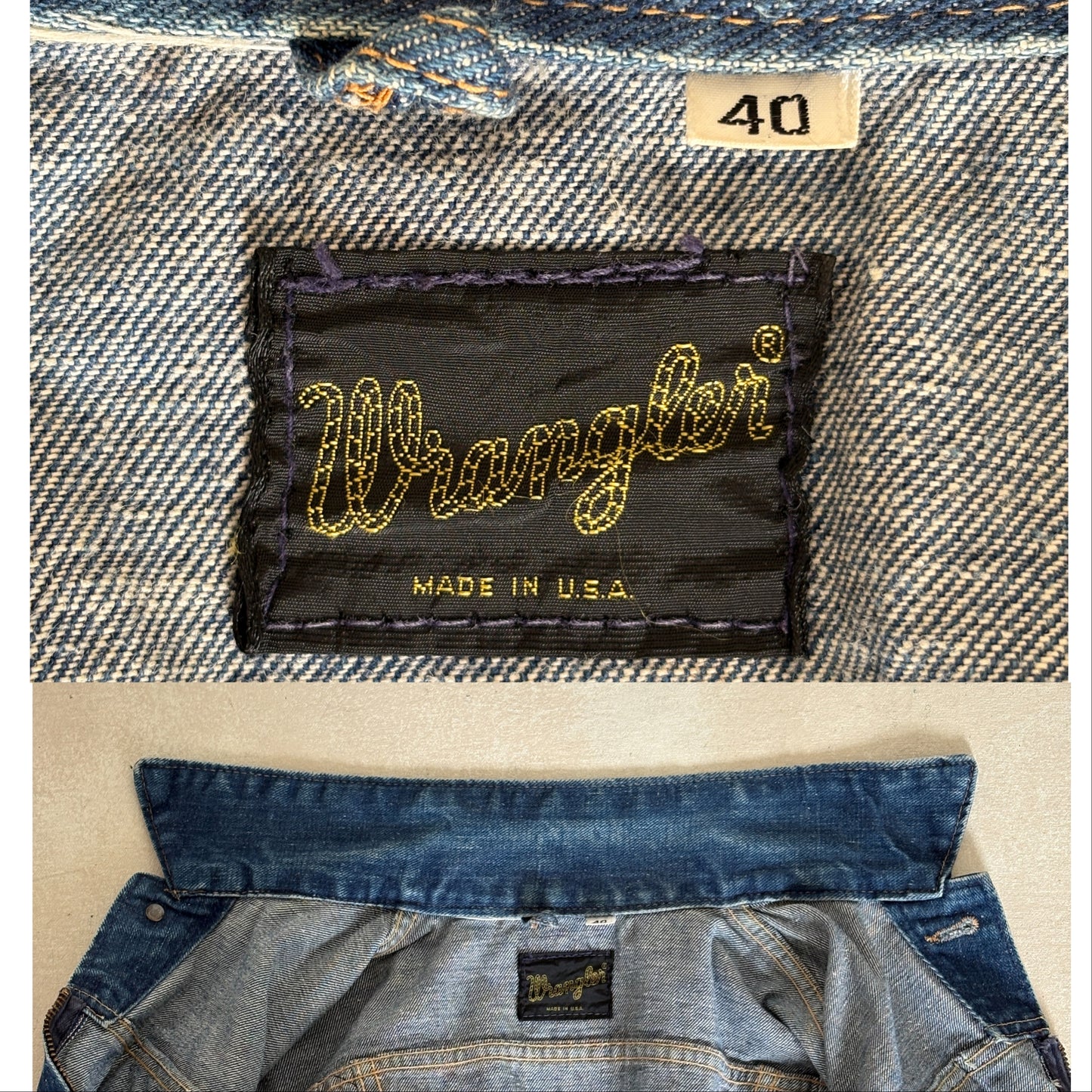 Size 40US . Authentic early 60s 24 MJZ Wrangler jacket – Made in the USA
