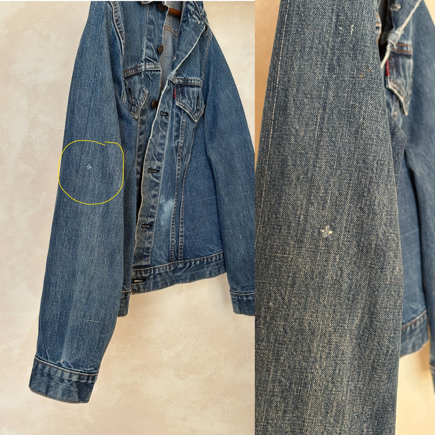Size 42US / 52EU. Vintage Early 70s 2 pocket Levi’s Denim Jacket 70505 – Single Stitch, Made in USA