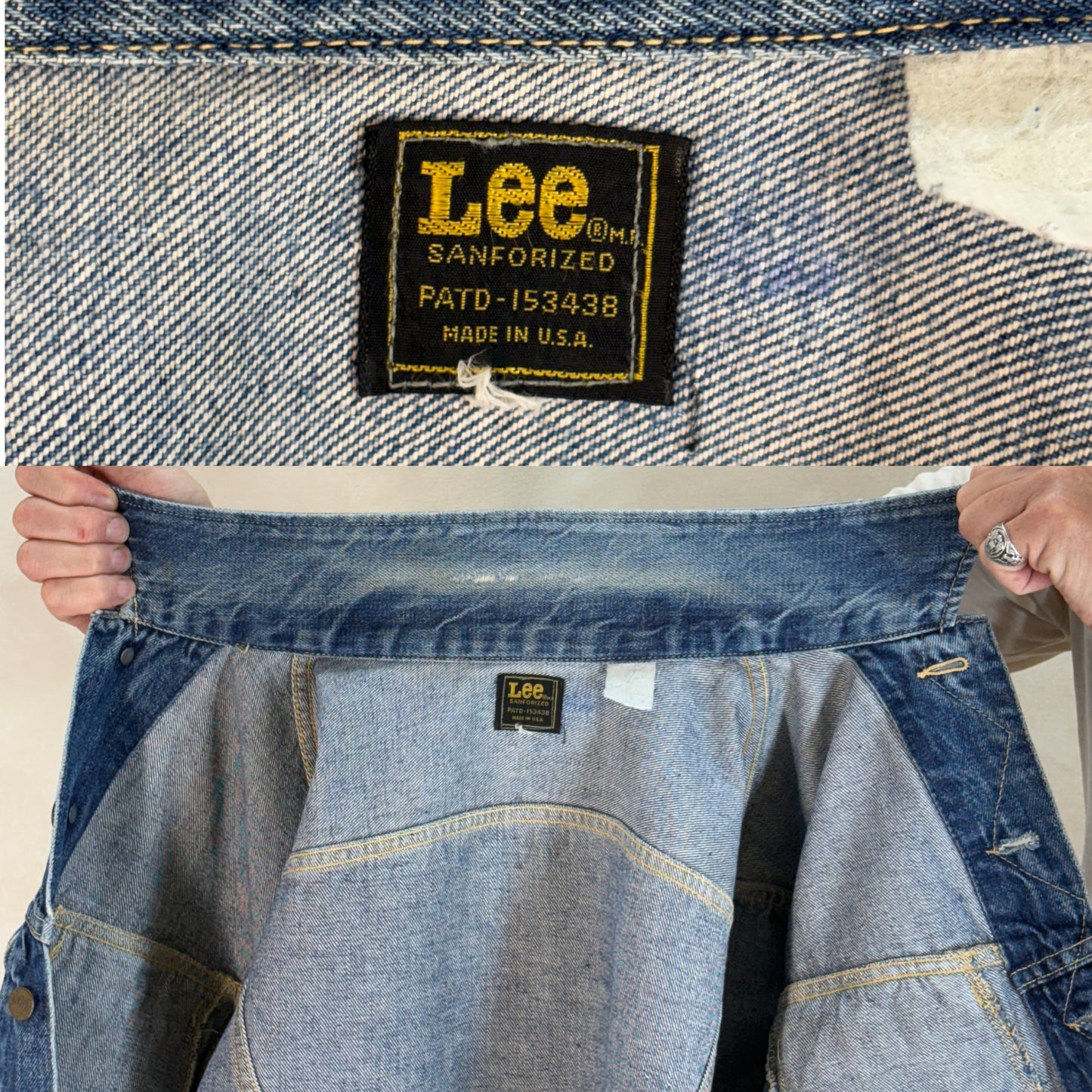 Size 40US / 50EU. Vintage 1970s Lee Denim Jacket – 2 Chest Pockets – Made in USA