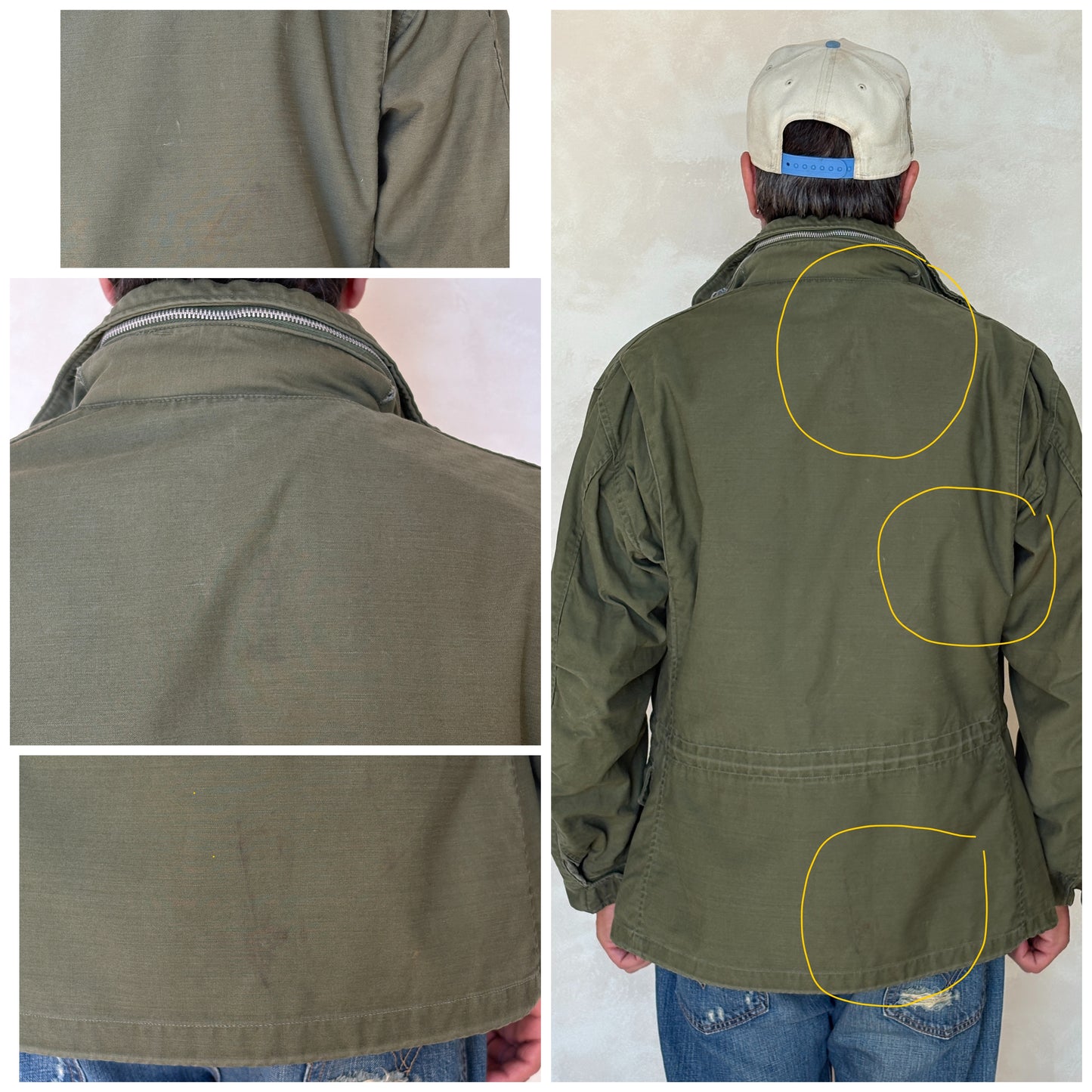 Small Reg. Rare Authentic 1965 first model US M-65 field jacket Military