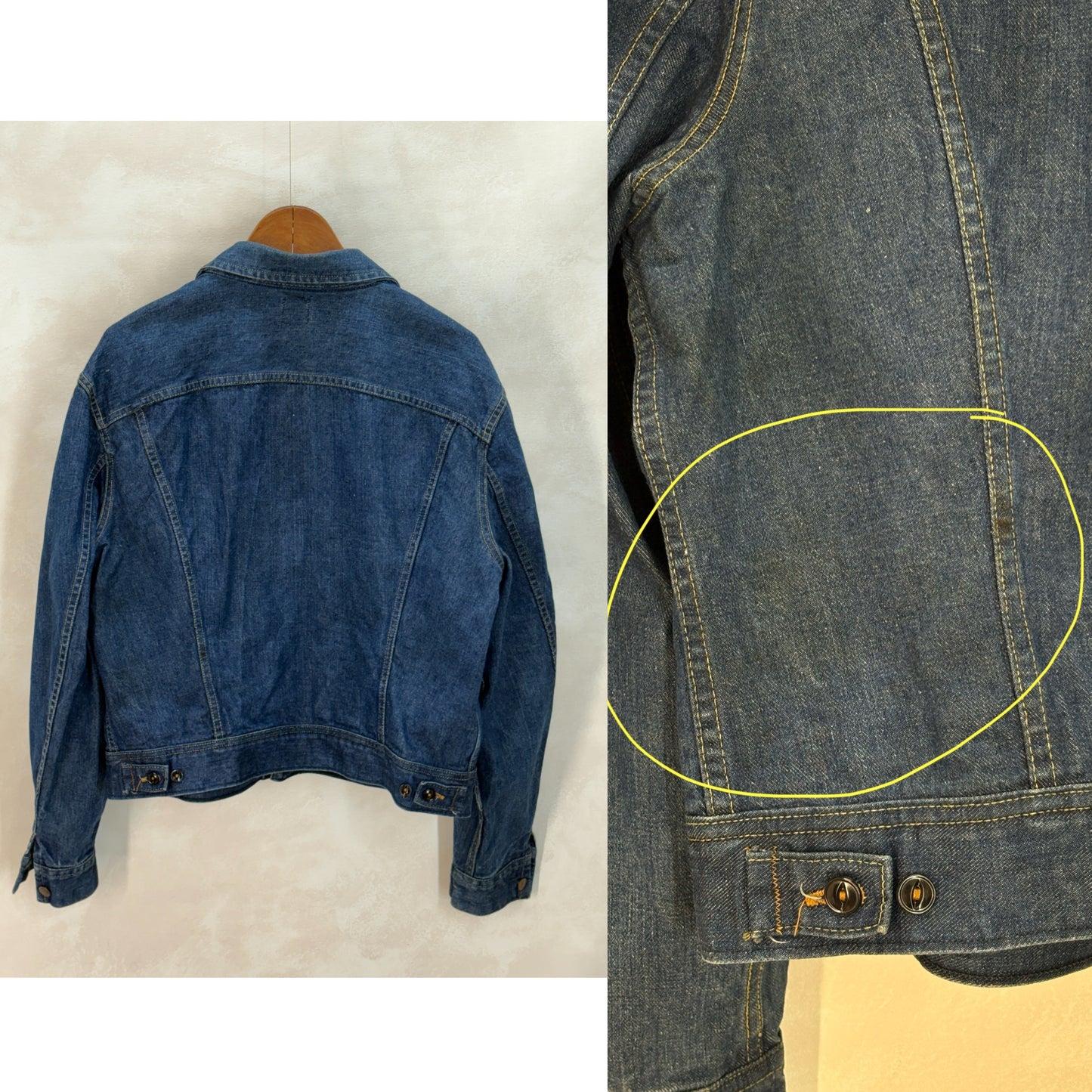 Size 50-52US / 60-62EU. Authentic 1970s Lee Union Made Denim Jacket – Made in USA – Two Chest Pockets
