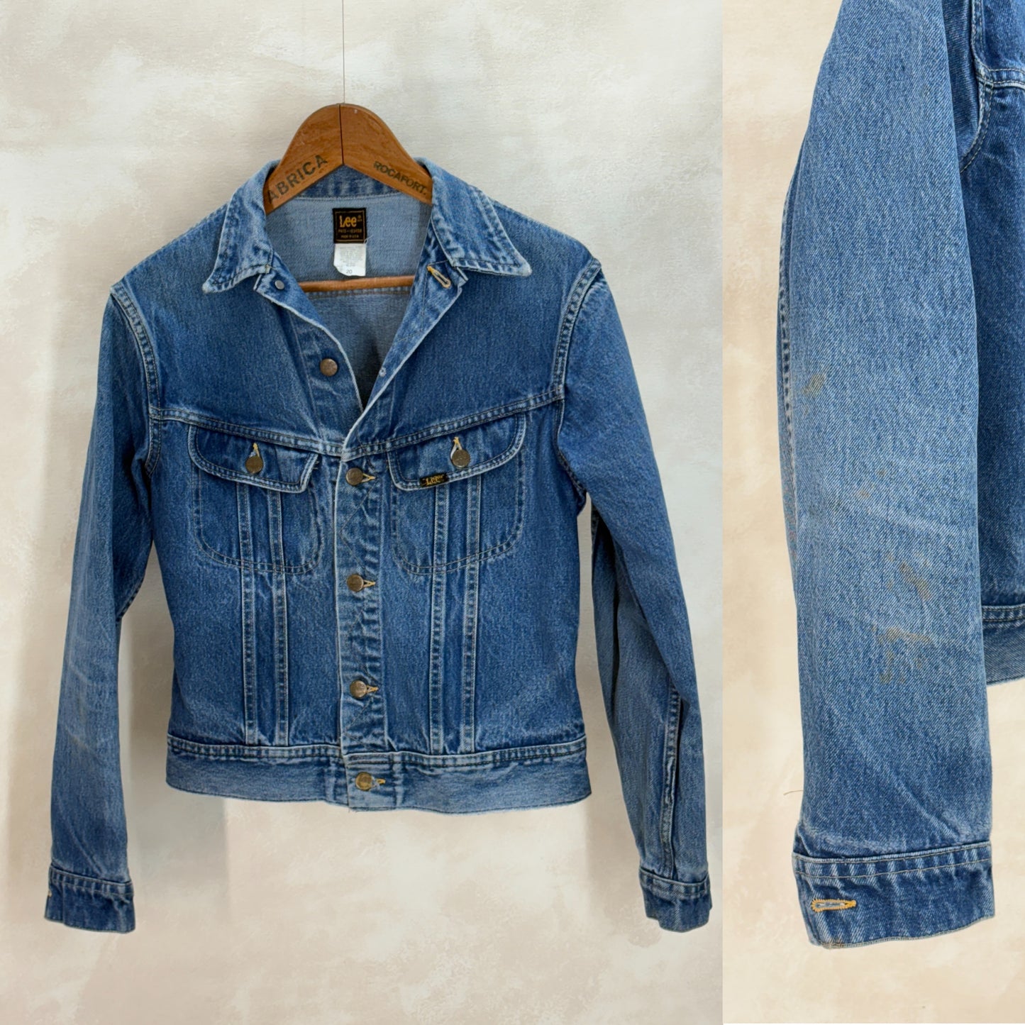 Size 36US / 46EU. Authentic 1970s Lee Denim Jacket – Made in USA – Two Chest Pockets