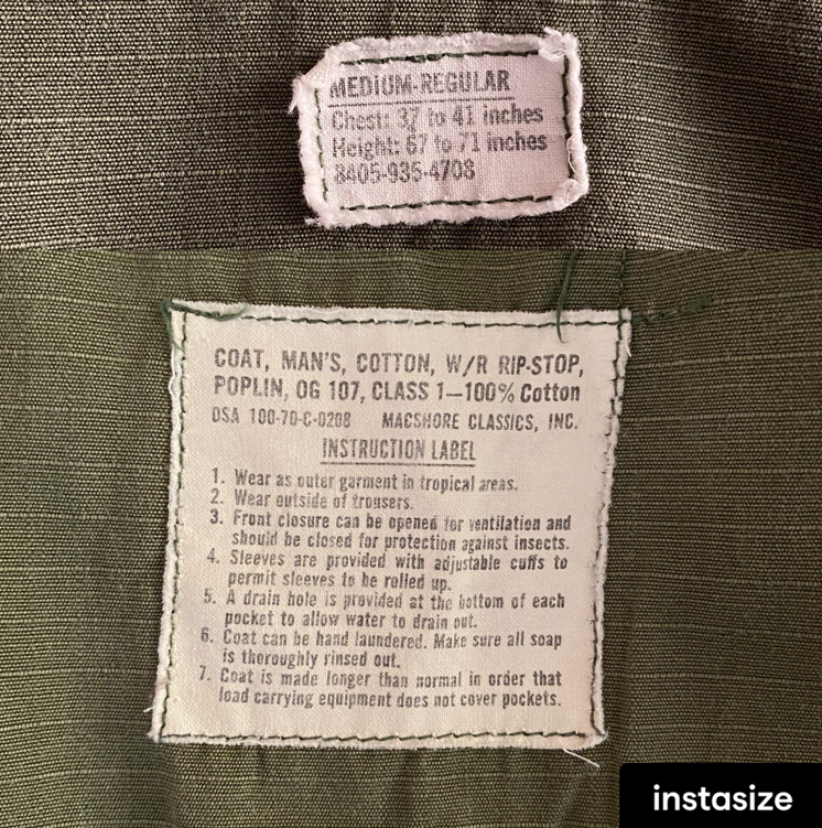 Med Reg. Authentic 1970 US Army Vintage Vietnam jungle jacket..