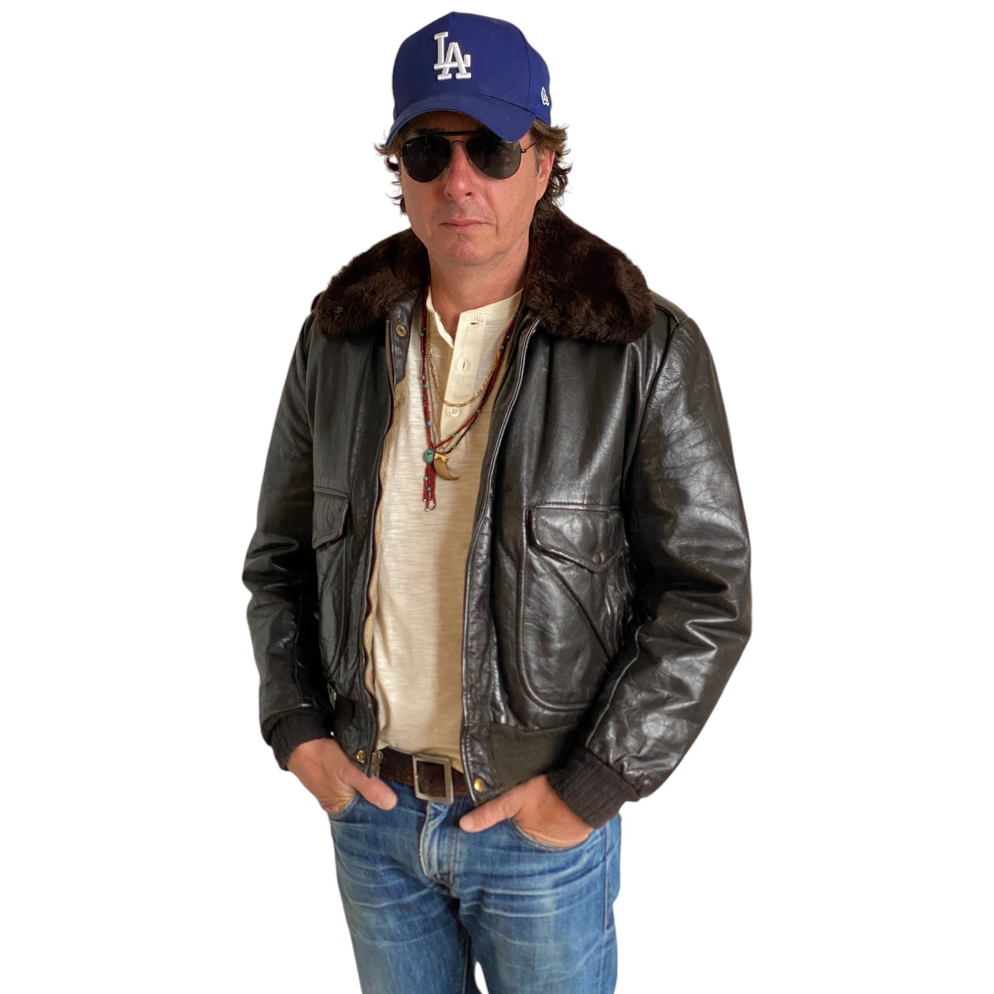 Size 40US Reg (50EU). Vintage leather bomber Flight Jacket Made in USA by Cooper