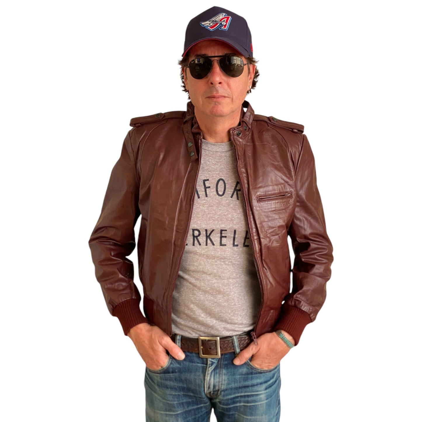 Size 12US Vintage 80s leather jacket removable lining