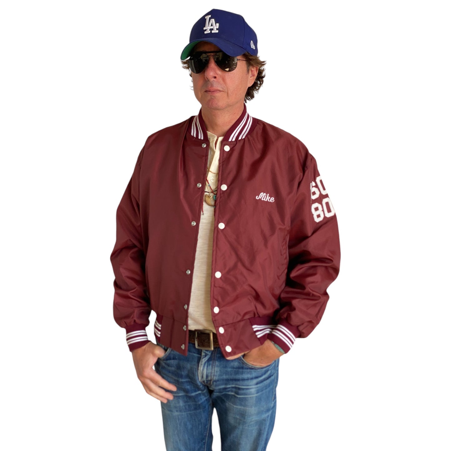 Large. 1991 Vintage Nylon track jacket / Varsity. Made in USA