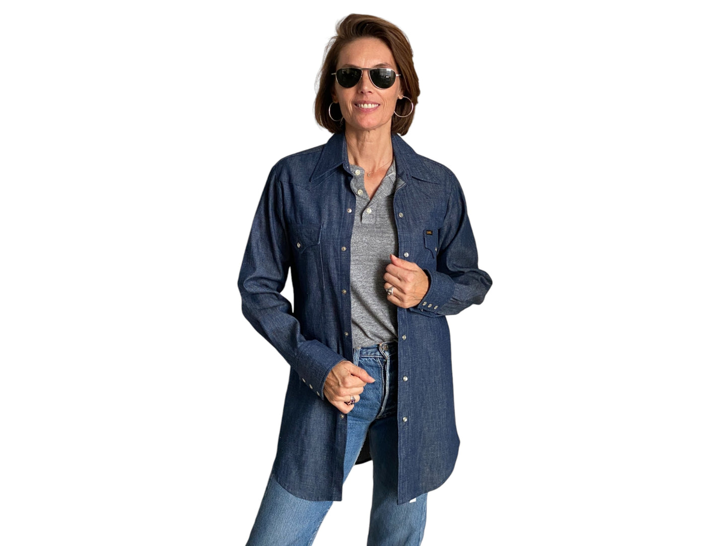 Size Small . NOS Vintage Lee denim shirt Made in USA