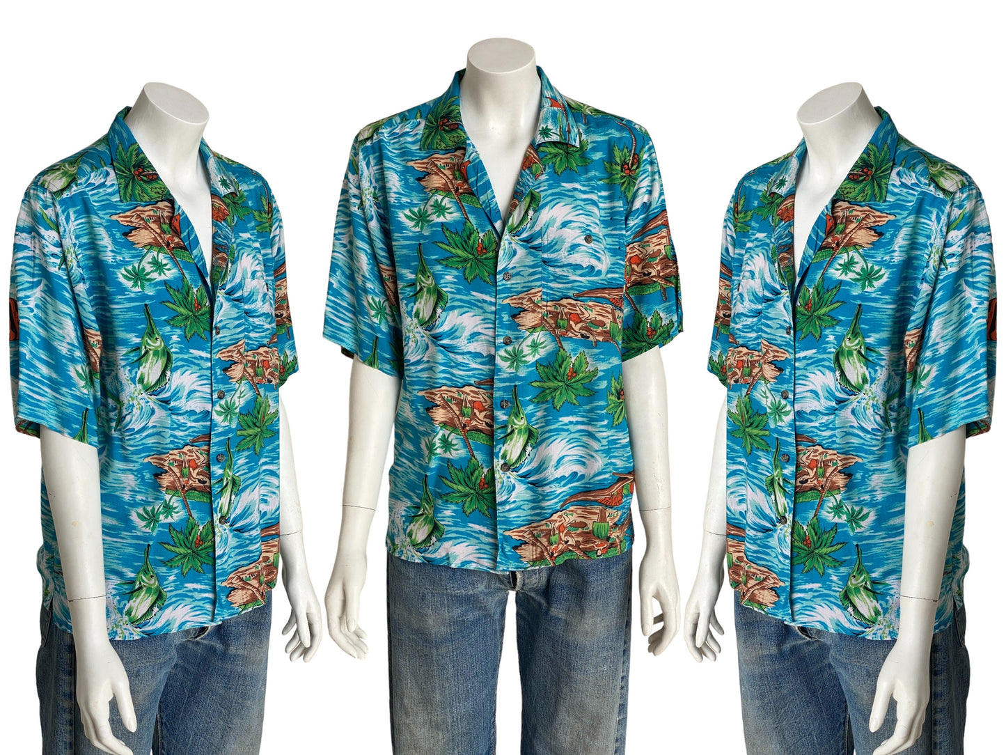Size XL Youth. Vintage 90s Hawaiian shirt