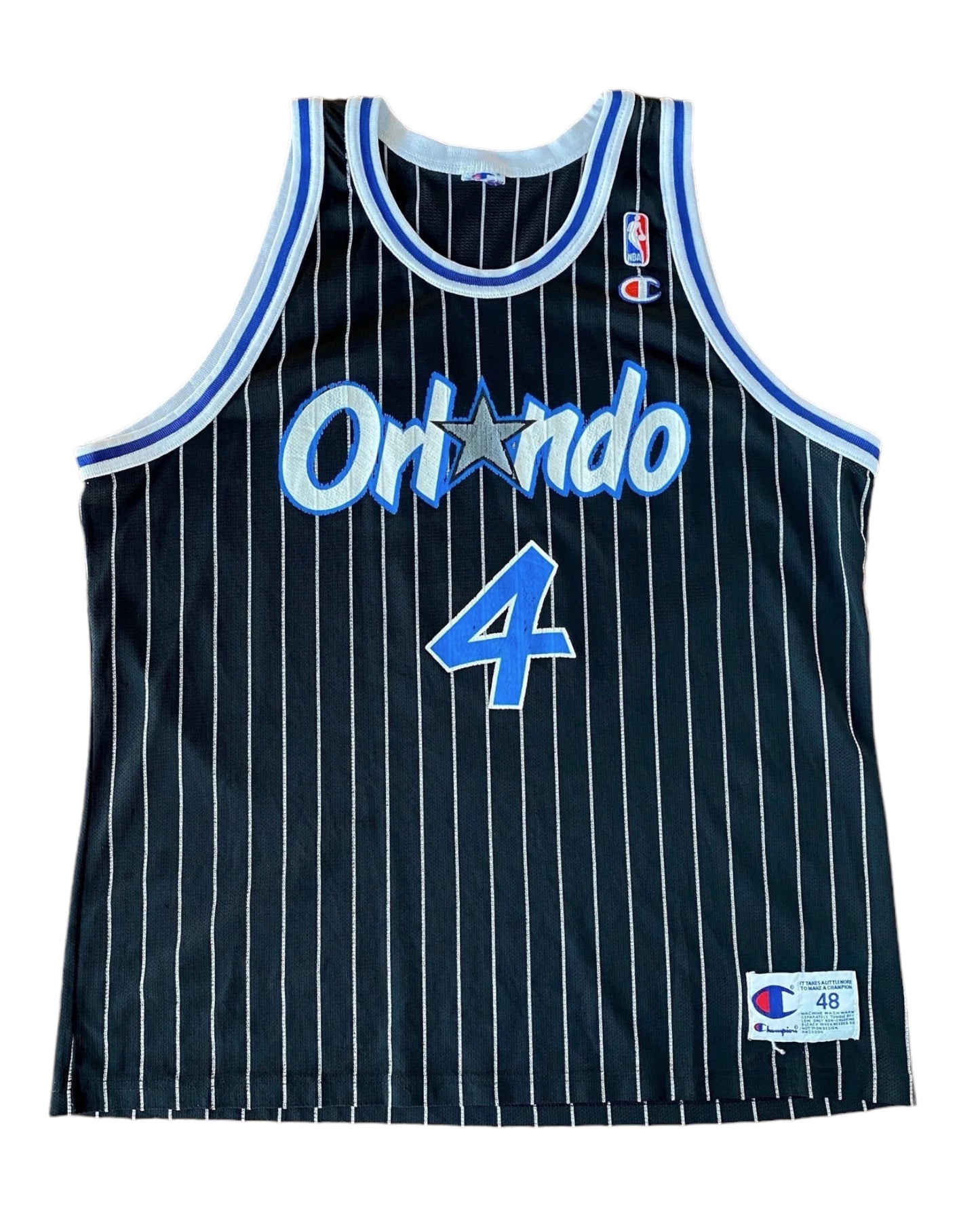 Rare Vintage Champion NBA Orlando Magic #4 Rony Seikaly Jersey - Size 48"