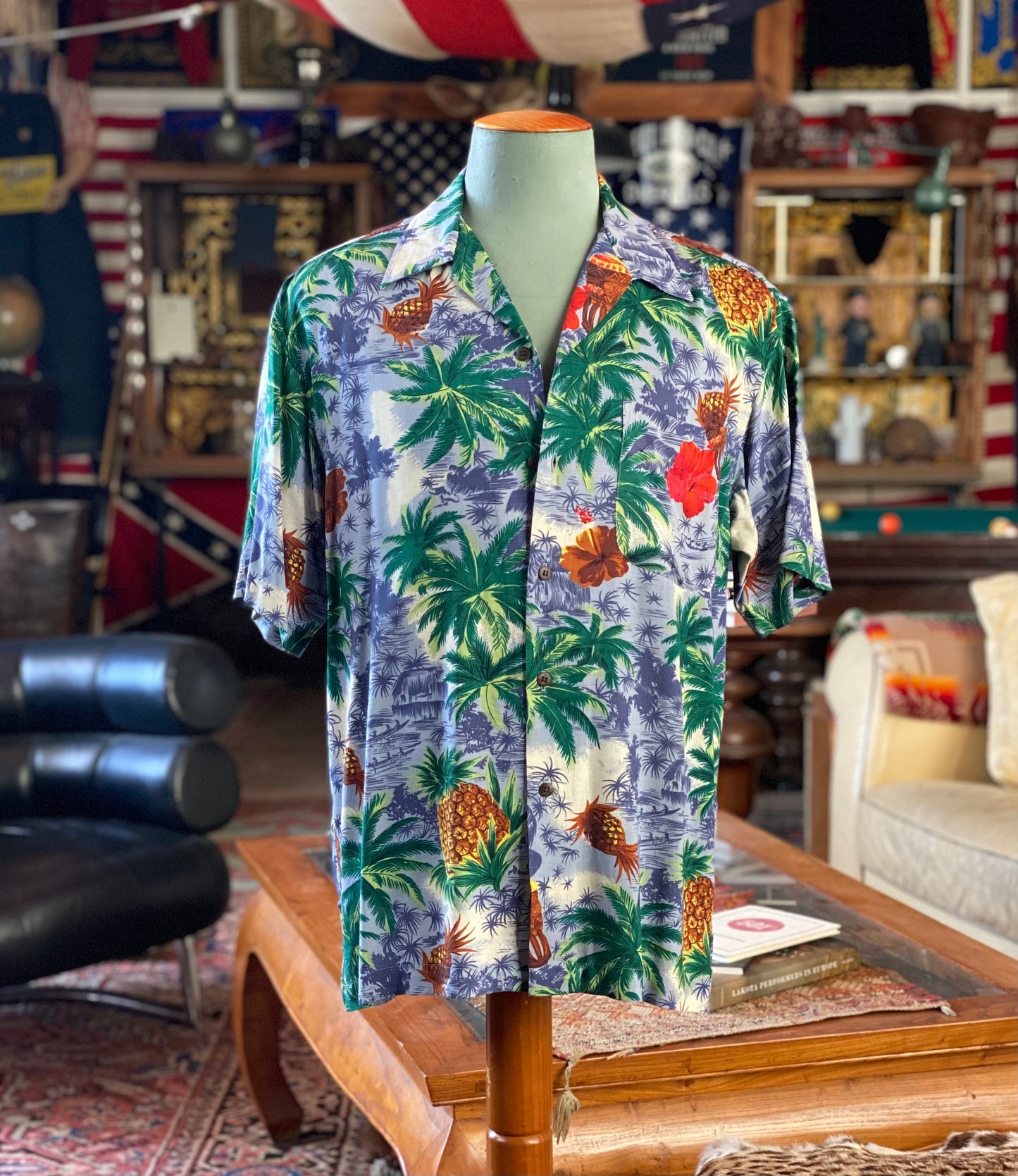 Vintage 90s Hawaiian Rayon Shirt by Utility | Size Medium