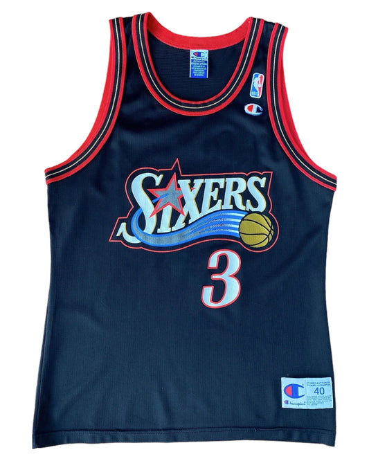 Size 40 US. VTG NBA Champion Jersey Iverson # 3 Philadelphia Sixers 76ERS