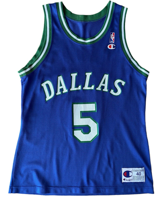 Size 40. VTG 90s NBA Champion Dallas #5 Kidd jersey  Made In USA