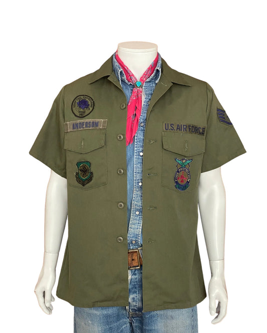 Size M. Original vintage military 80s utility shirt OG 507  Poly/cotton