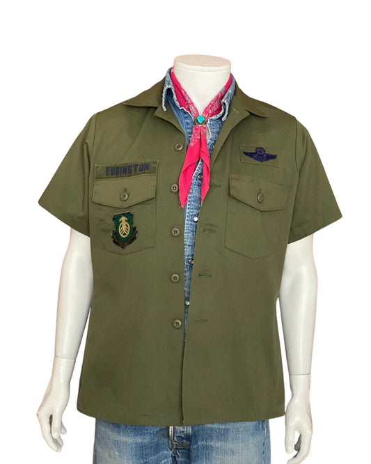 Size M. Original vintage military 80s utility shirt OG 507  Poly/cotton
