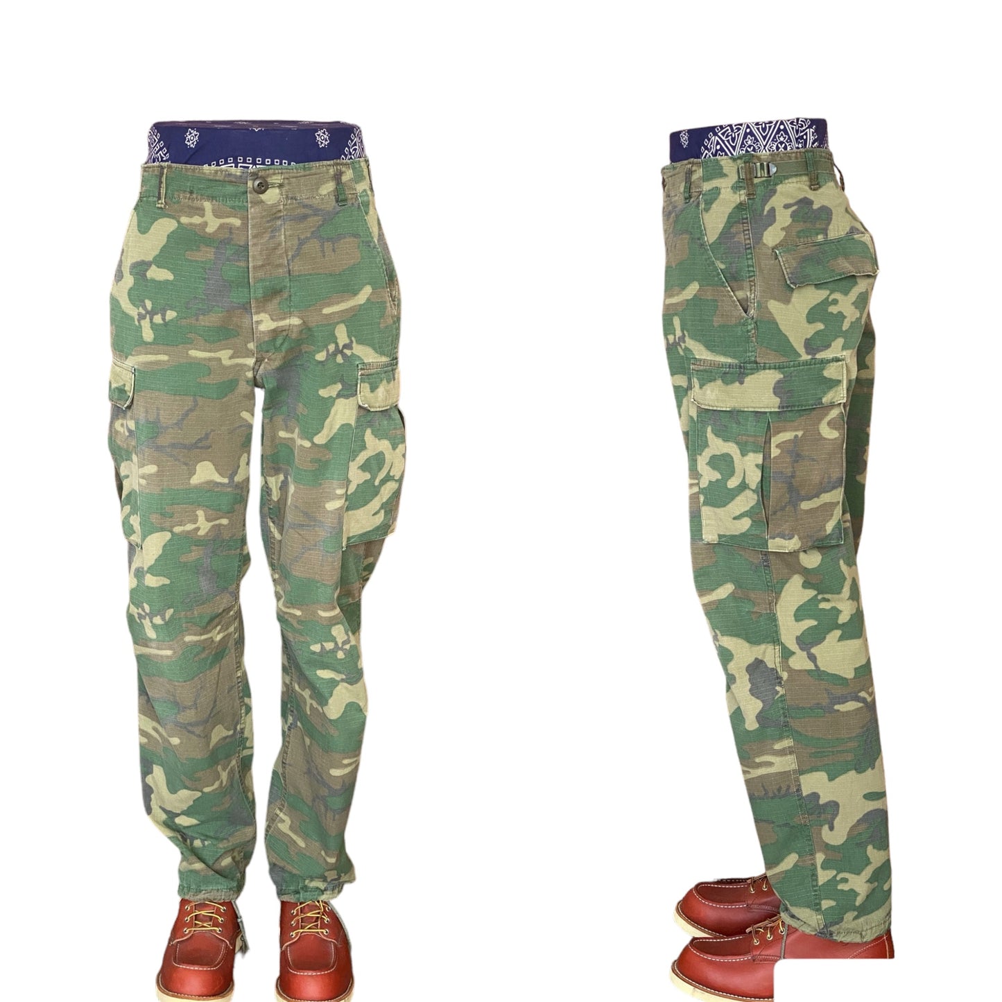 Small long. Authentic US Army 1977 camouflage jungle pants.