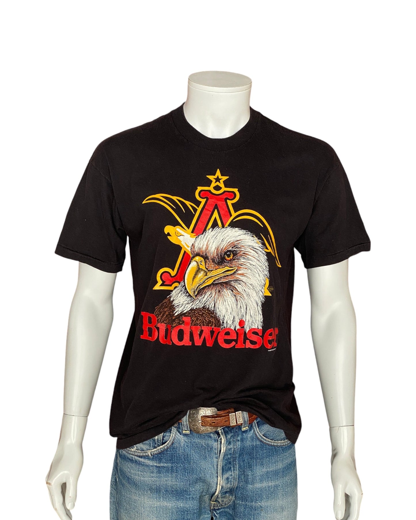 XL. Vintage 50/50 cotton 80s Budweiser T shirt Made In USA