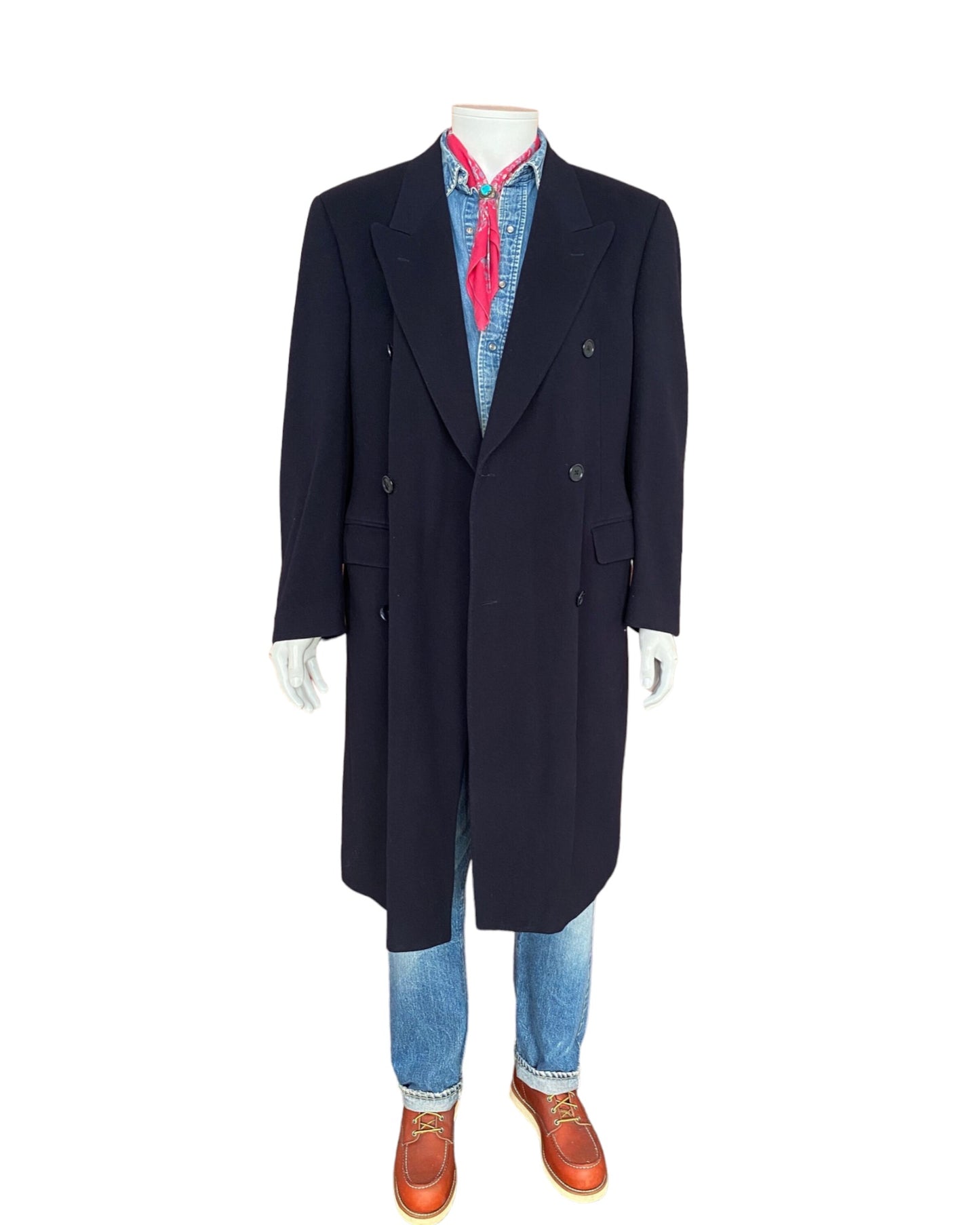 Vintage Burberrys Cashmere Double-Breasted Overcoat - Size 52 EU