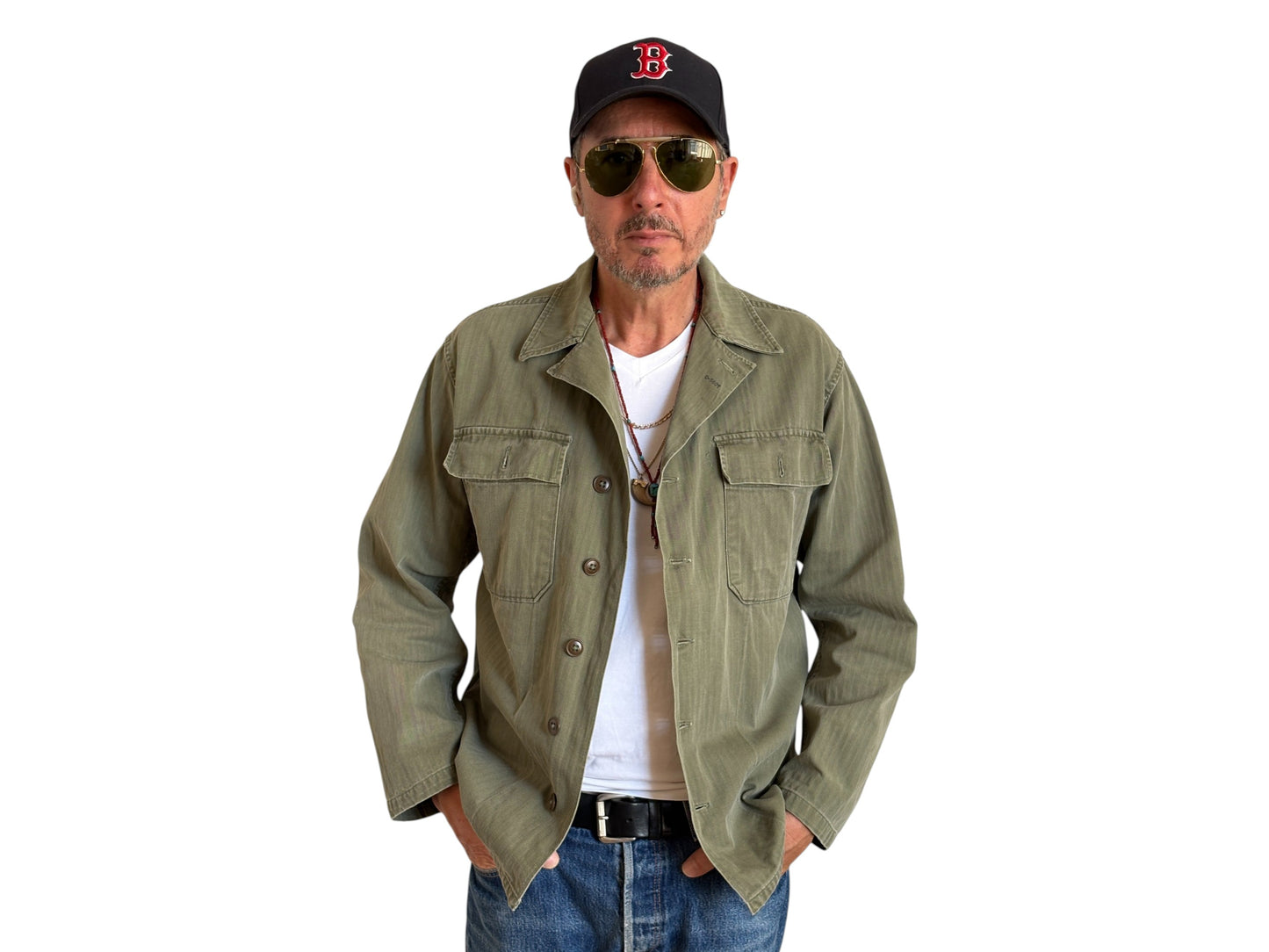 Medium . Authentic US Army HBT Utility Shirt – Korean War Era