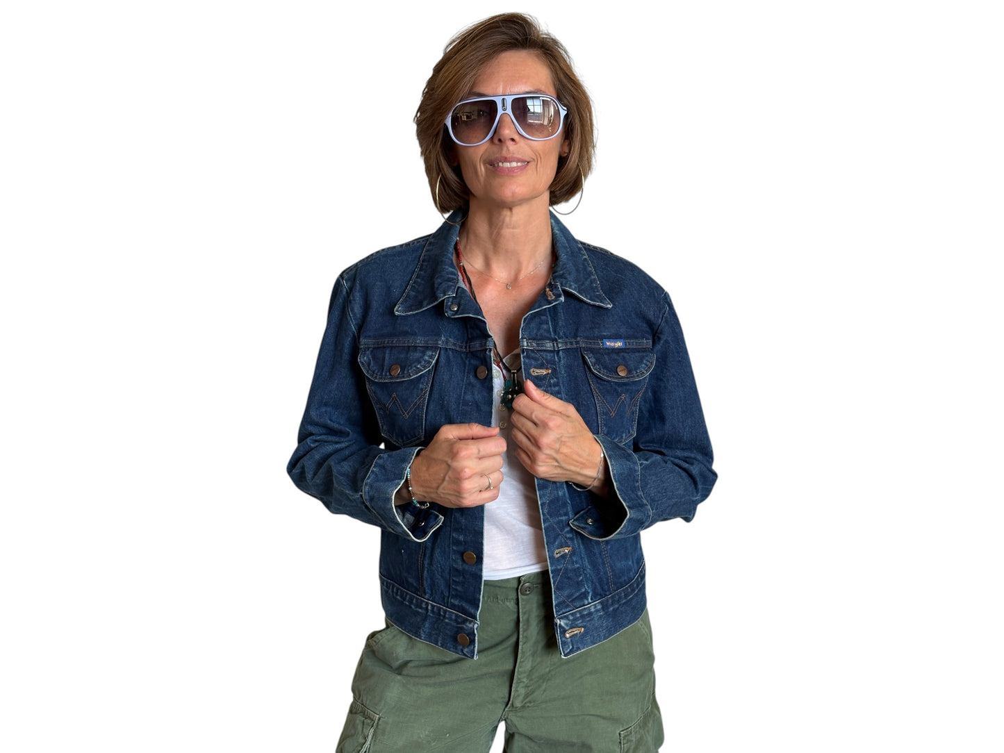 Size 38US . Vintage 90s Wrangler Denim Jacket – 4 Pockets – Made in Malta