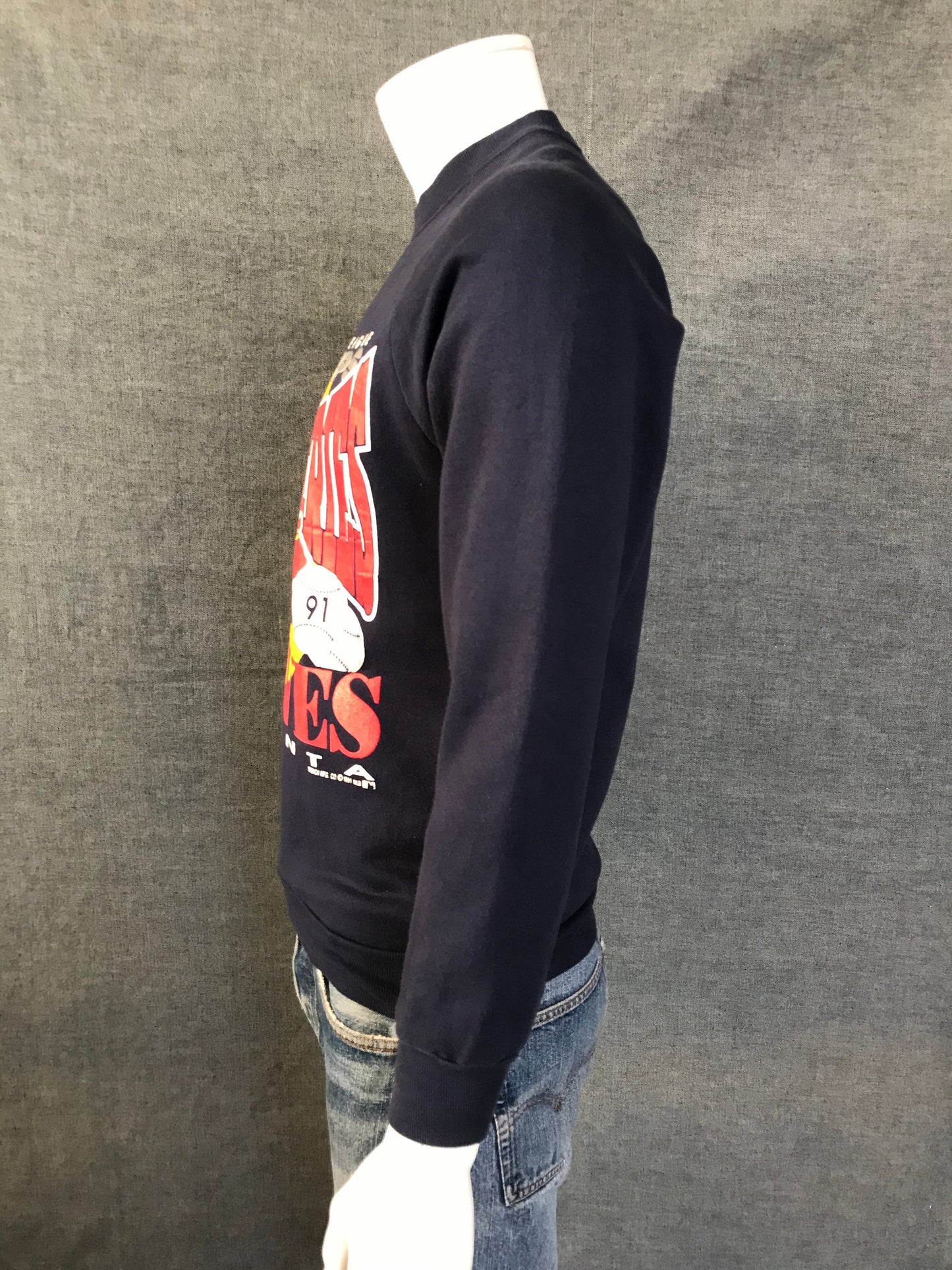 1991 Atlanta Braves World Series Vintage Sweatshirt - Size Med | Made in USA | USA Vintage BCN