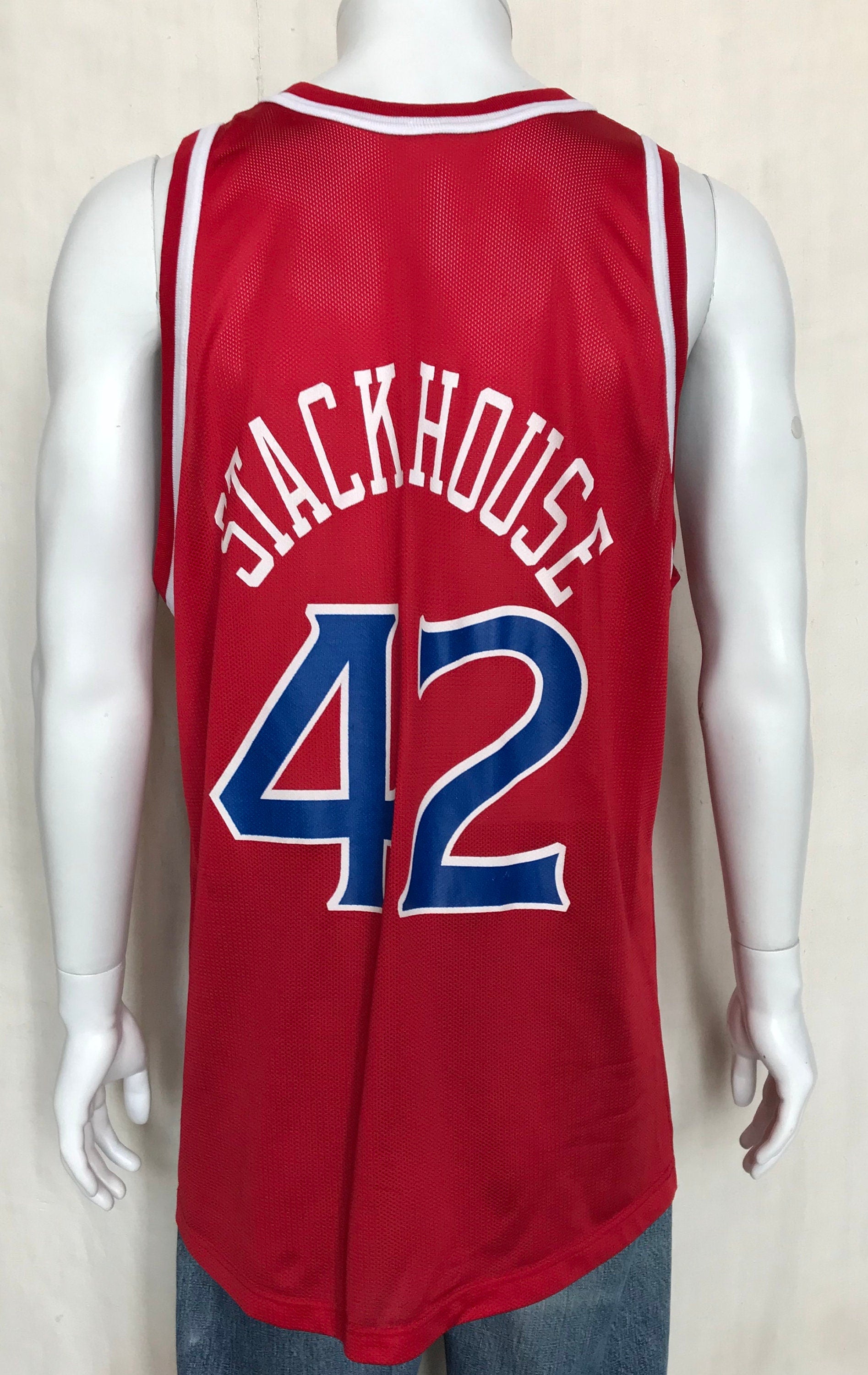 Vintage 90s Champion Jerry Stackhouse #42 Phila 76ers NBA Jersey