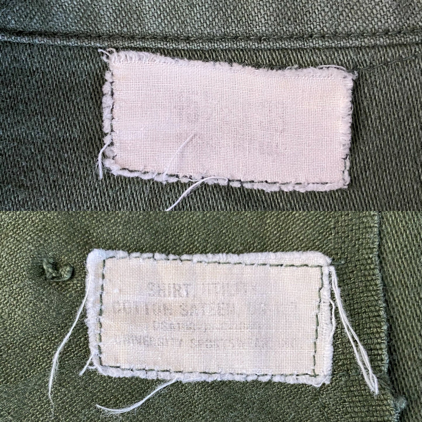 Size M. Authentic Seabees US Army 70s Vietnam era Vintage OG-107 fatigue Shirt.