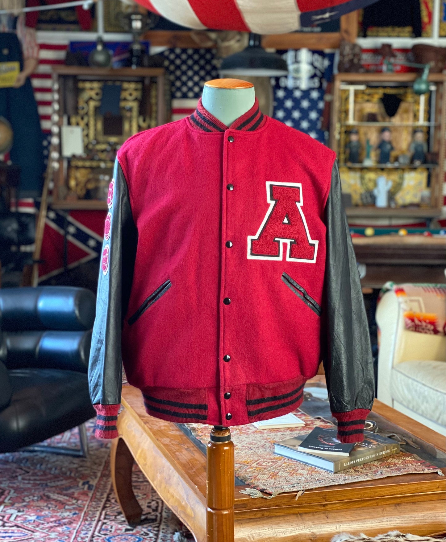 SizeL. Butwin Vintage Annandale varsity/letterman leather sleeve jacket made in USA