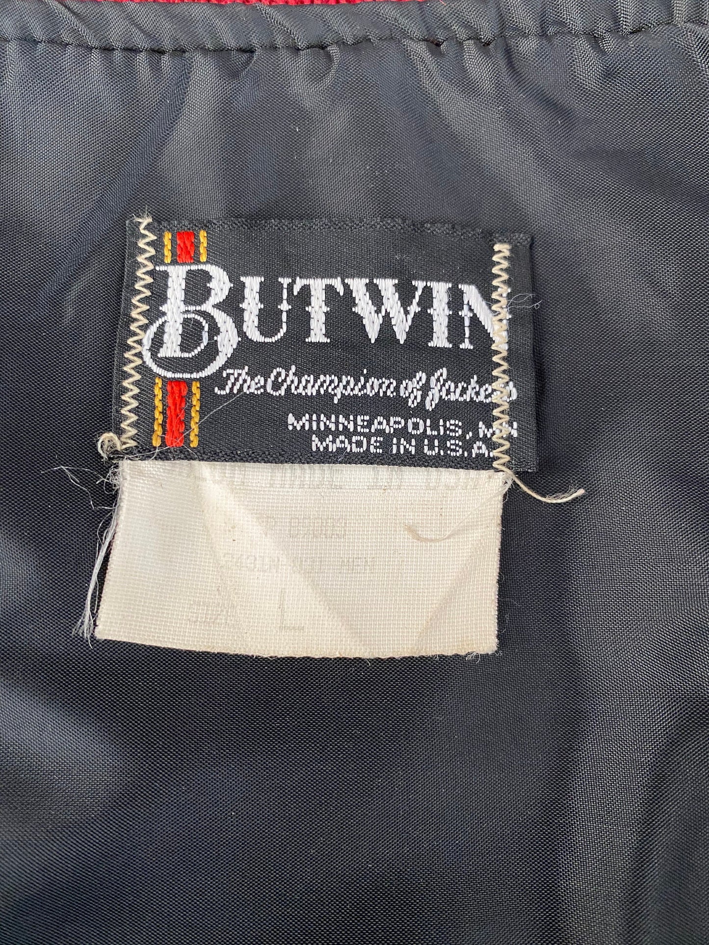 SizeL. Butwin Vintage Annandale varsity/letterman leather sleeve jacket made in USA