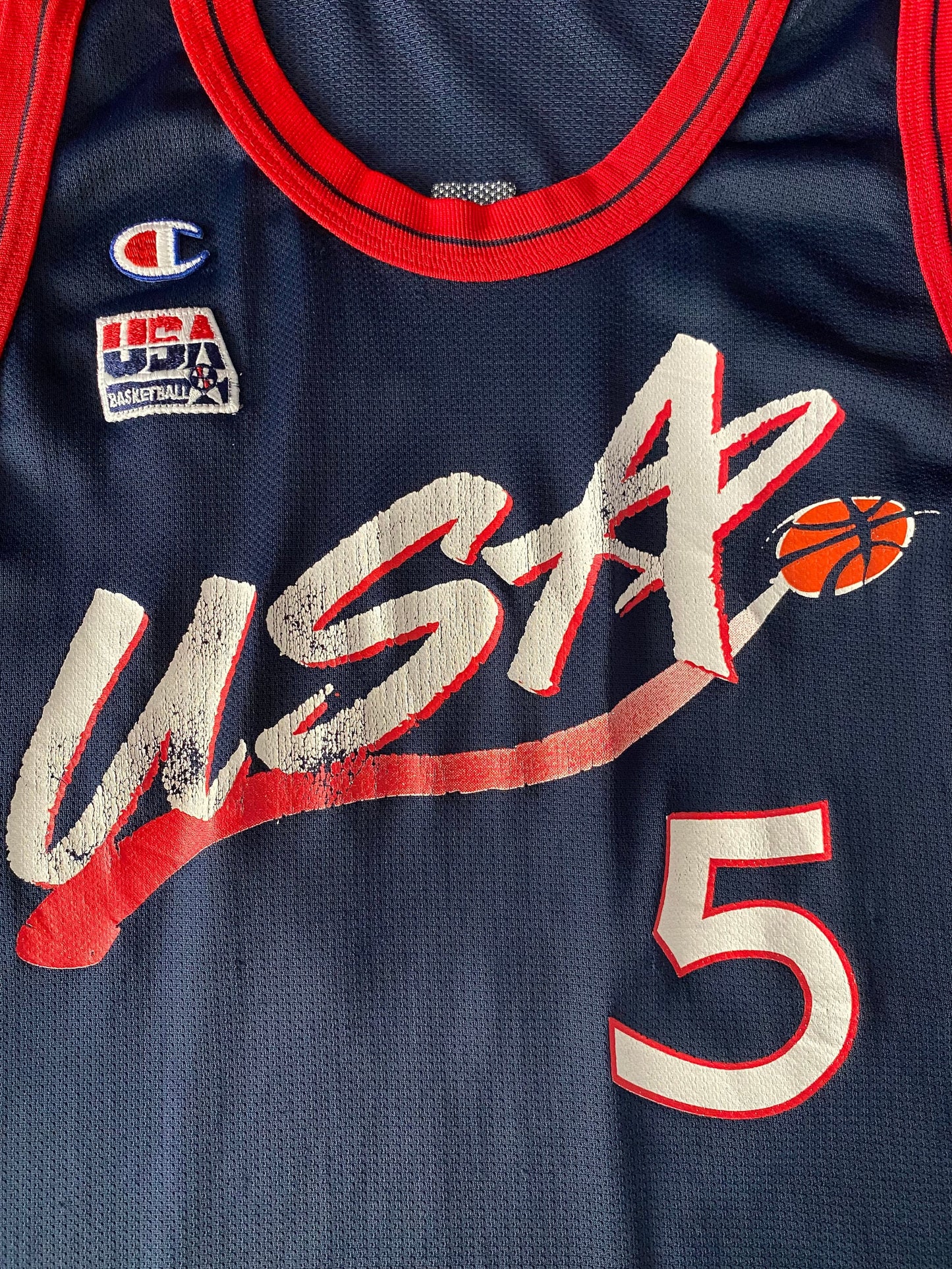 Vintage 90s USA Team Champion NBA jersey, Size 48, Hill #05