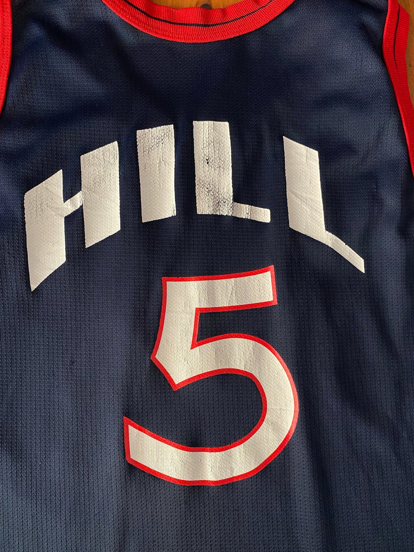 Vintage 90s USA Team Champion NBA jersey, Size 48, Hill #05