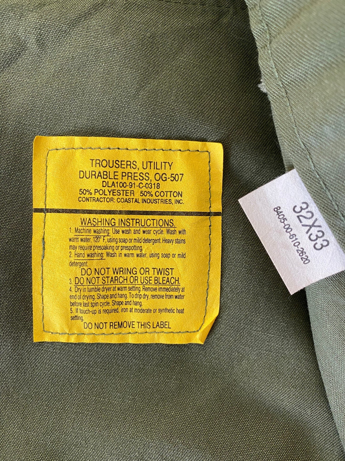 31x30 Authentic Vintage 1991 US Army OG-507  Fatigue pants