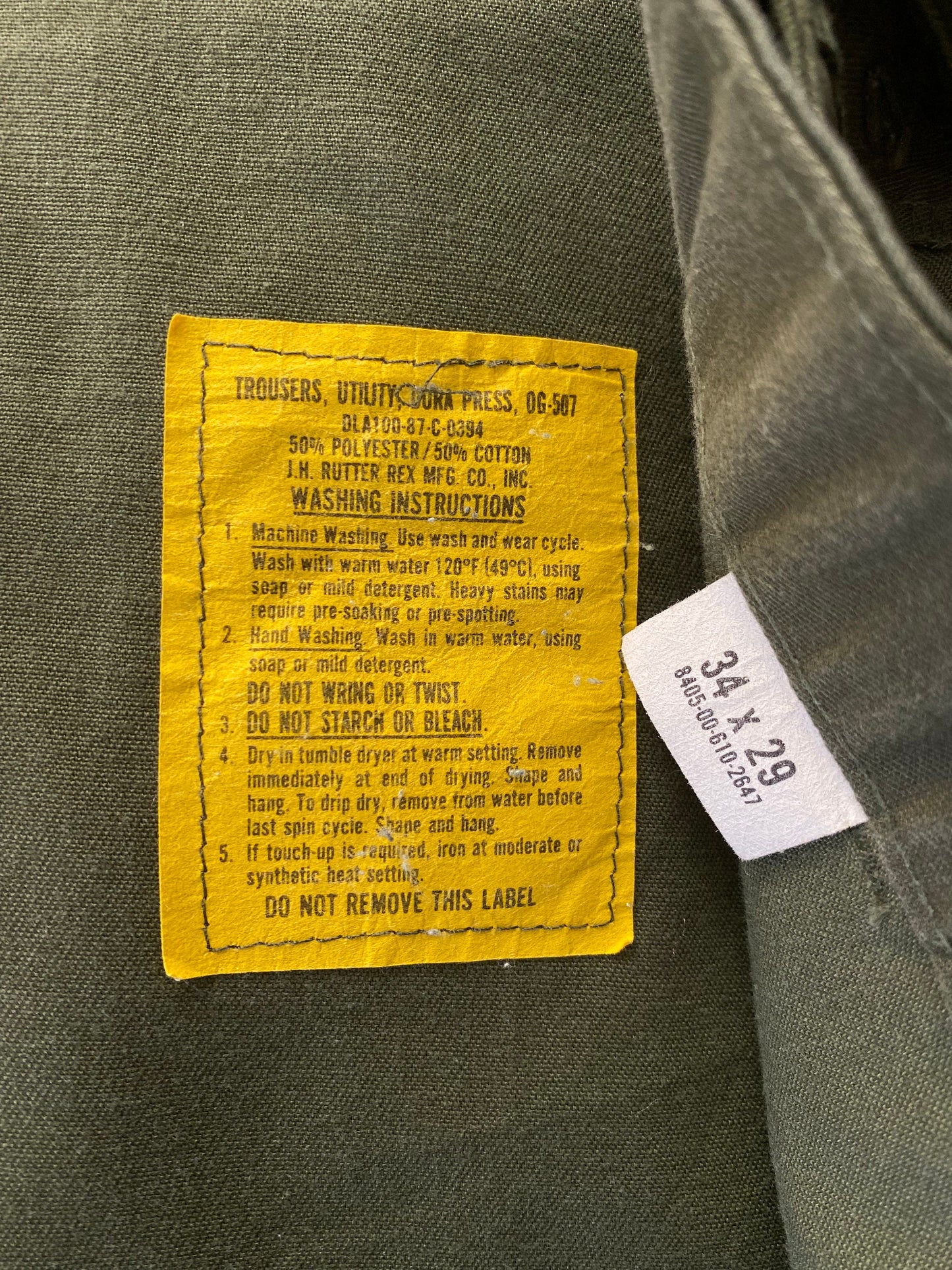 32X29 Authentic Vintage 1987 US Army OG-507 Fatigue  pants