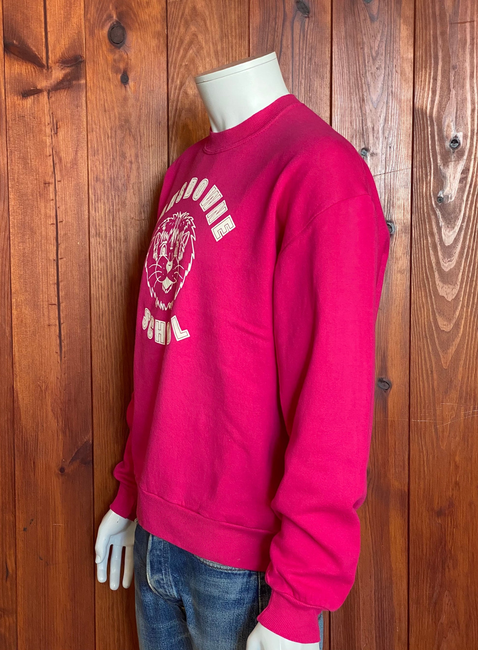 "Large 90s Lansdowne School Vintage Sweatshirt: Classic Retro Apparel Made in USA by Jerzees"