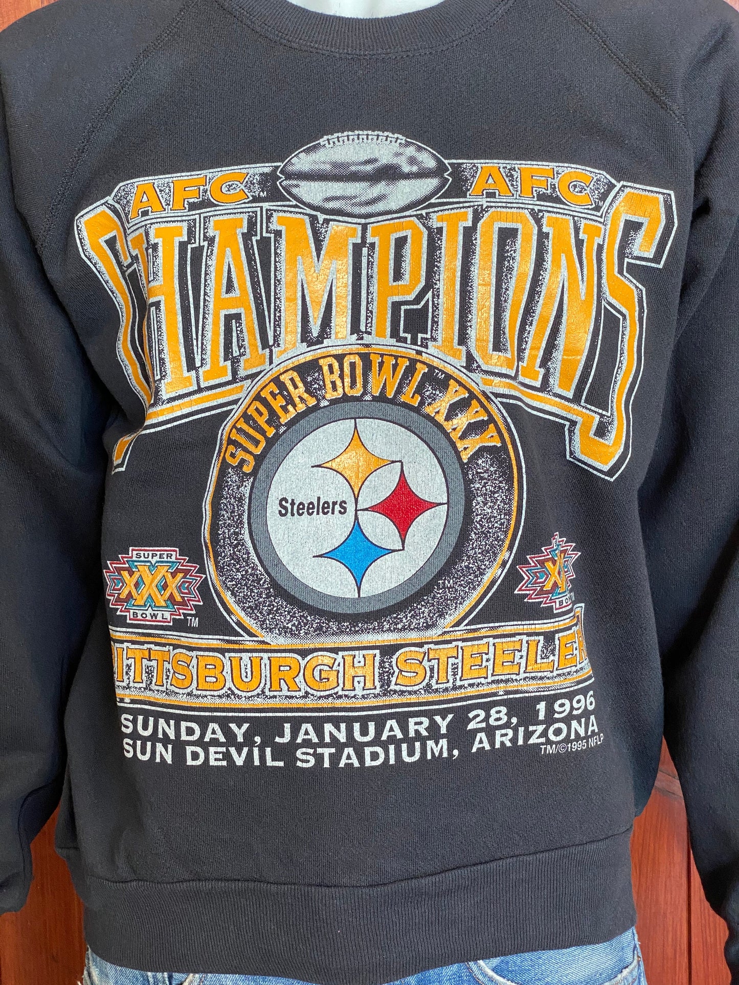 Size L. Made InUSA 1996 Champion Superbowl XXX Pittsburgh Steelers sweatshirt