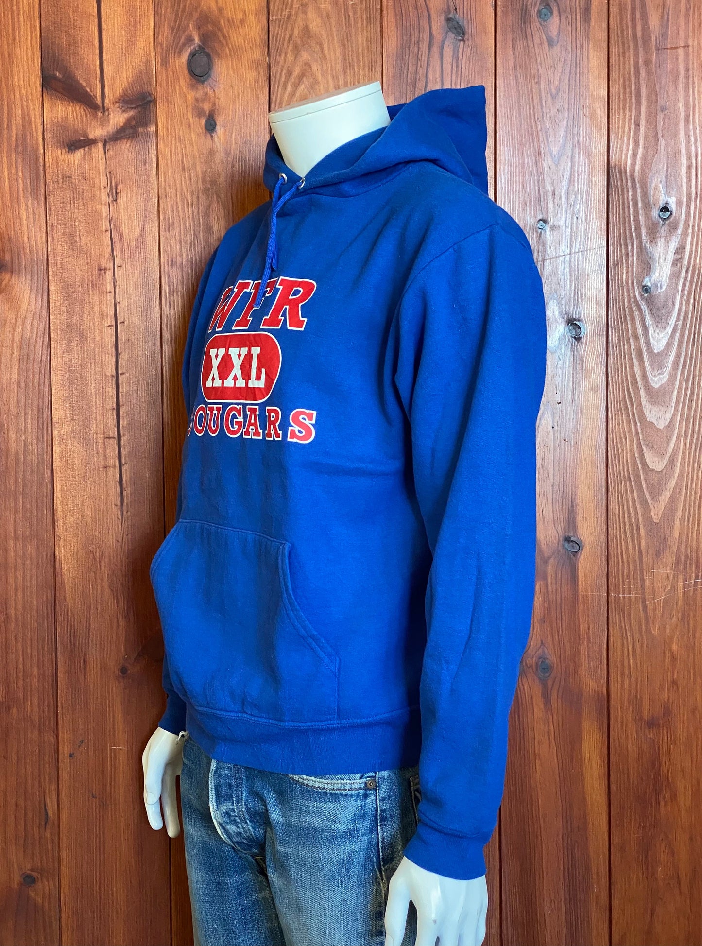 Vintage hooded sweatshirt by Jerzees, size M - Classic comfort and style for your wardrobe.