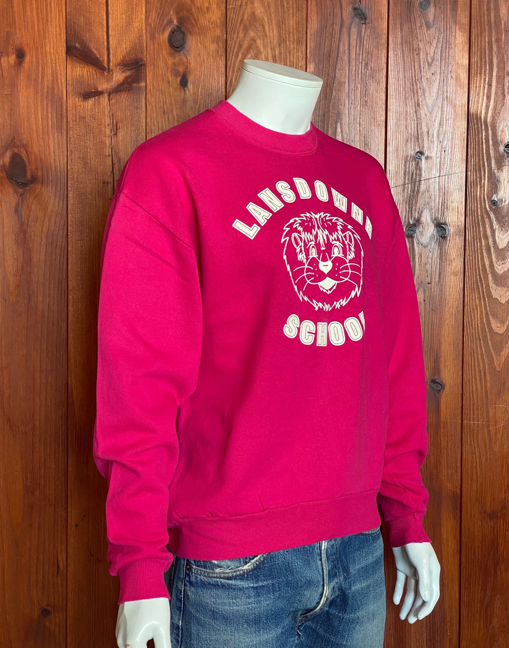 "Large 90s Lansdowne School Vintage Sweatshirt: Classic Retro Apparel Made in USA by Jerzees"