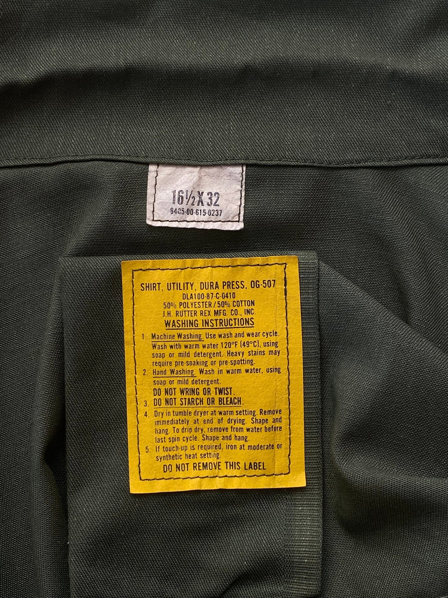 Large Original 1987 US Army OG 507 Fatigue Shirt | Vintage Utility Apparel