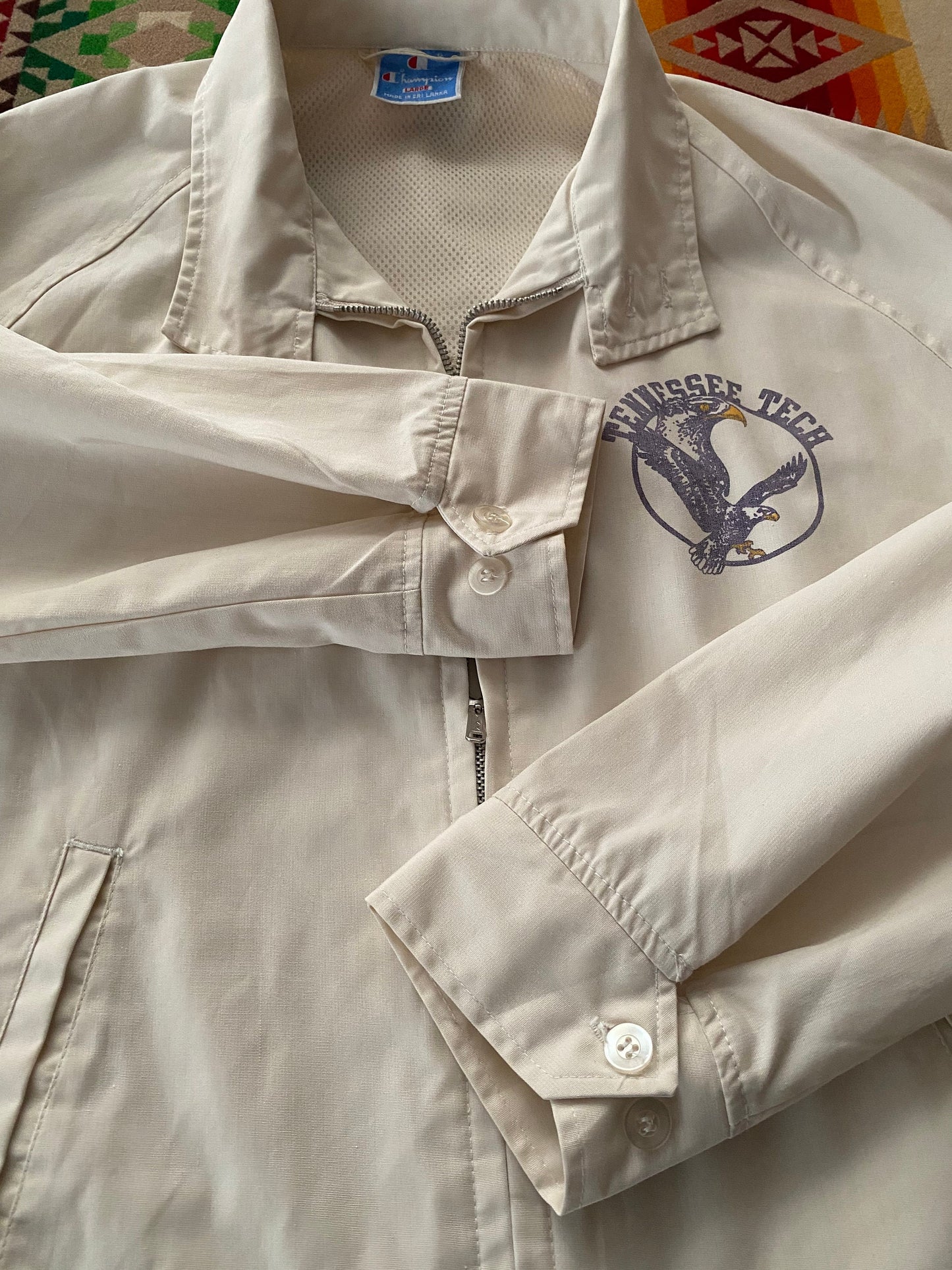 Vintage 70s Tennessee Tech University Champion Cotton Jacket Size Large