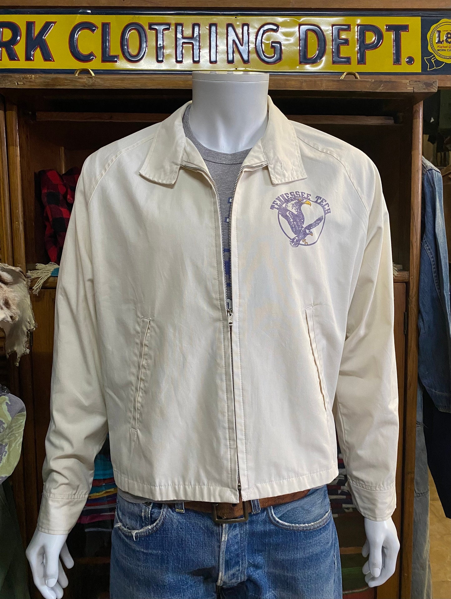 Vintage 70s Tennessee Tech University Champion Cotton Jacket Size Large