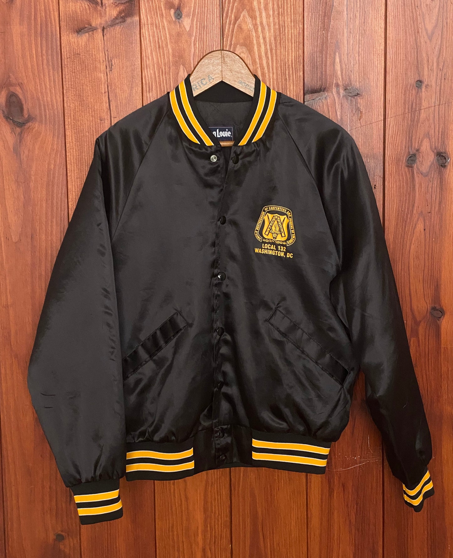 Size M. Vintage 80s Brotherhood Satin jacket Made In USA
