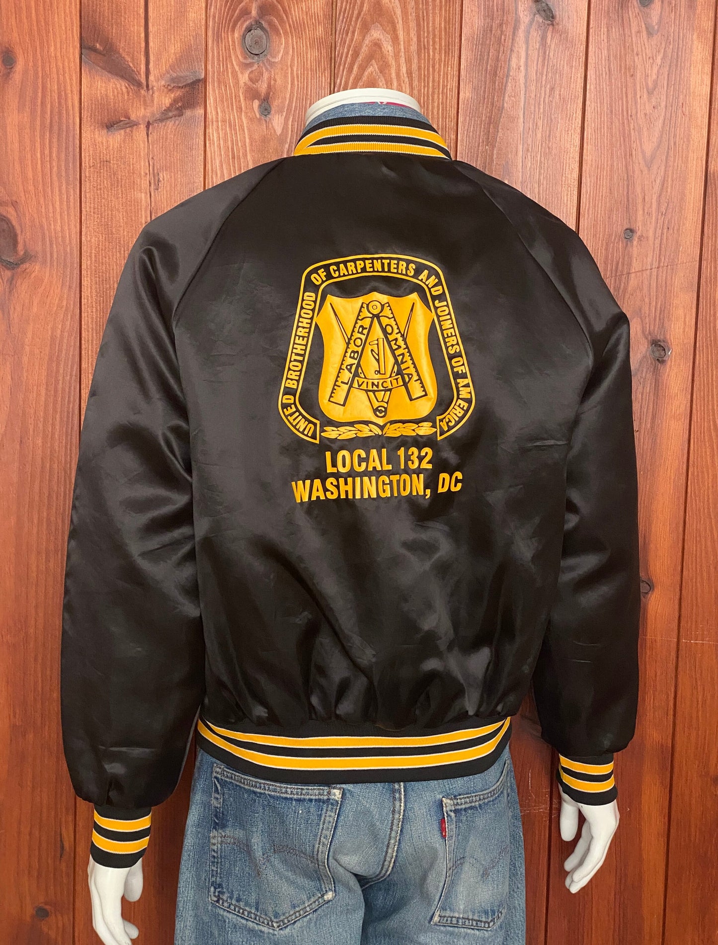 Size M. Vintage 80s Brotherhood Satin jacket Made In USA