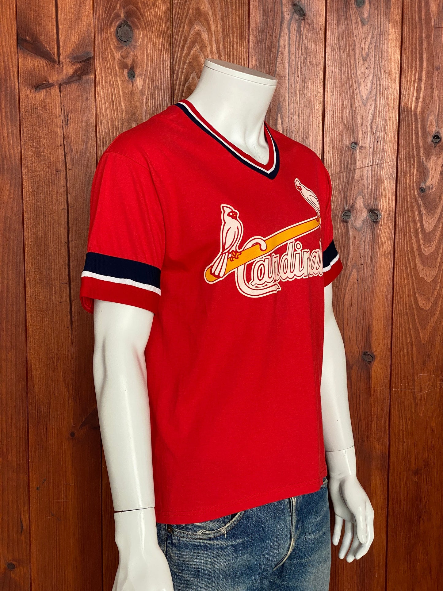 Cardinals Baseball 80s Vintage Poly-cotton T-shirt Size M Made in USA by Russell Athletic