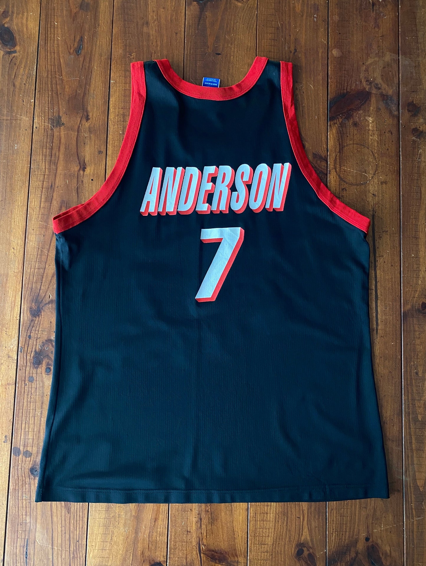Size 48 Vintage 90s Champion NBA Portland Trail Blazers #7 Anderson Jersey