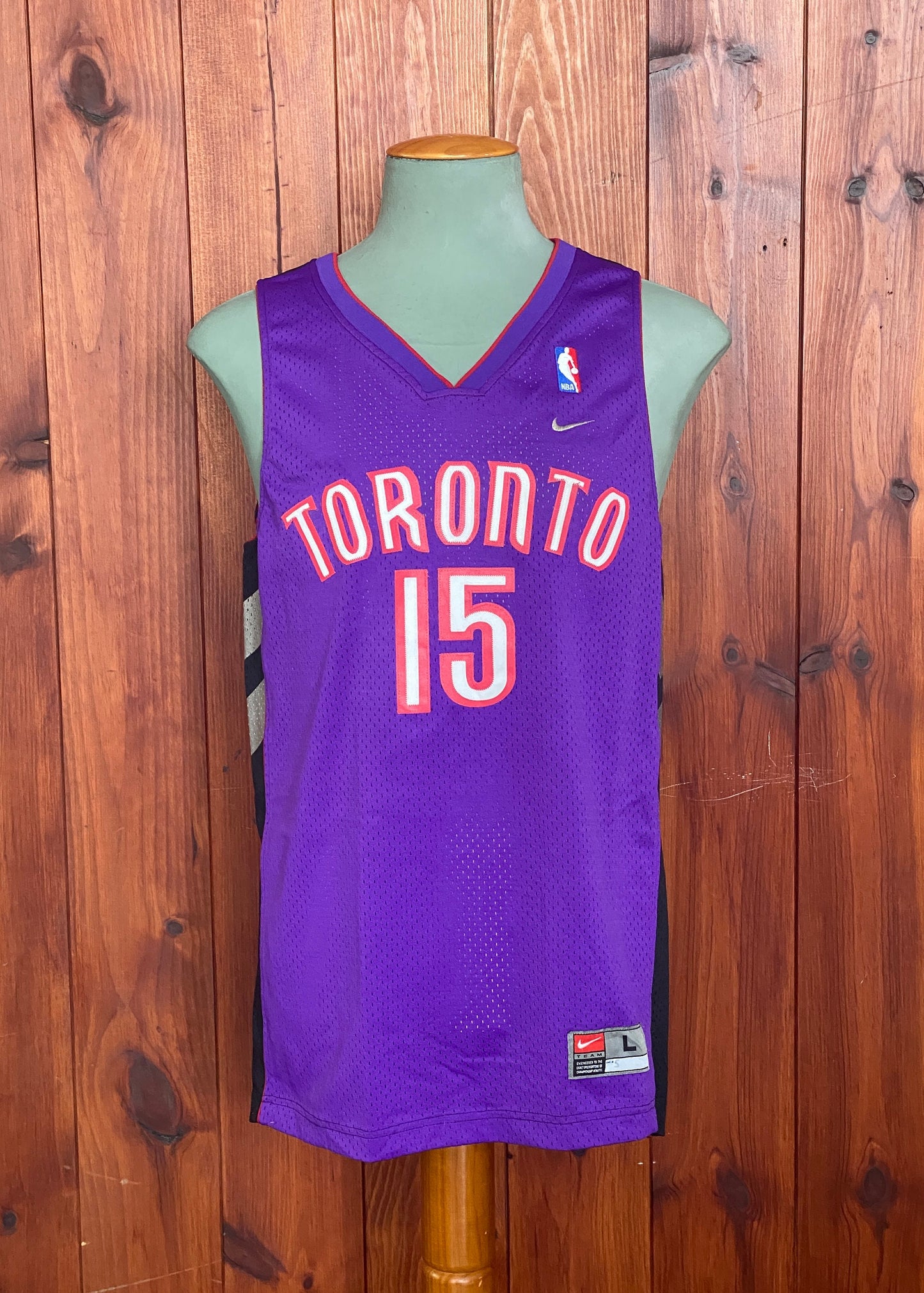 Size L. Vintage Toronto Raptors Vince Carter #15 Nike NBA Swingman Purple Jersey