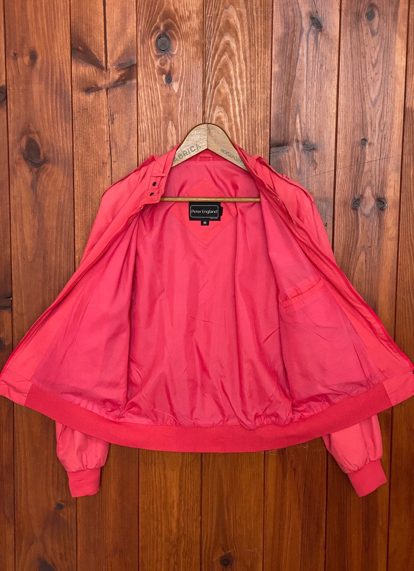 Vintage 80s Members Only style cotton jacket by Peter England, size Medium - Retro fashion with timeless appeal.