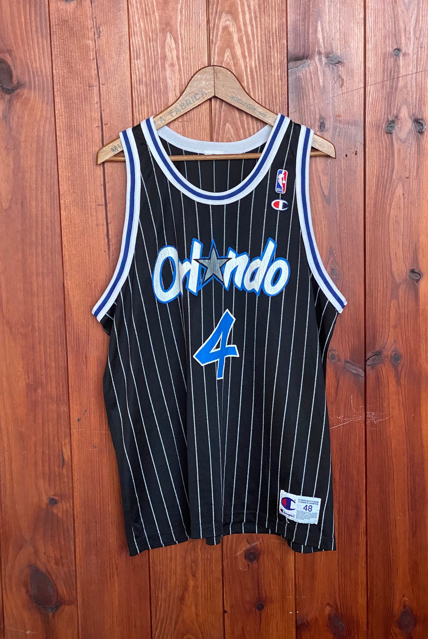 Rare Vintage Champion NBA Orlando Magic #4 Rony Seikaly Jersey - Size 48"