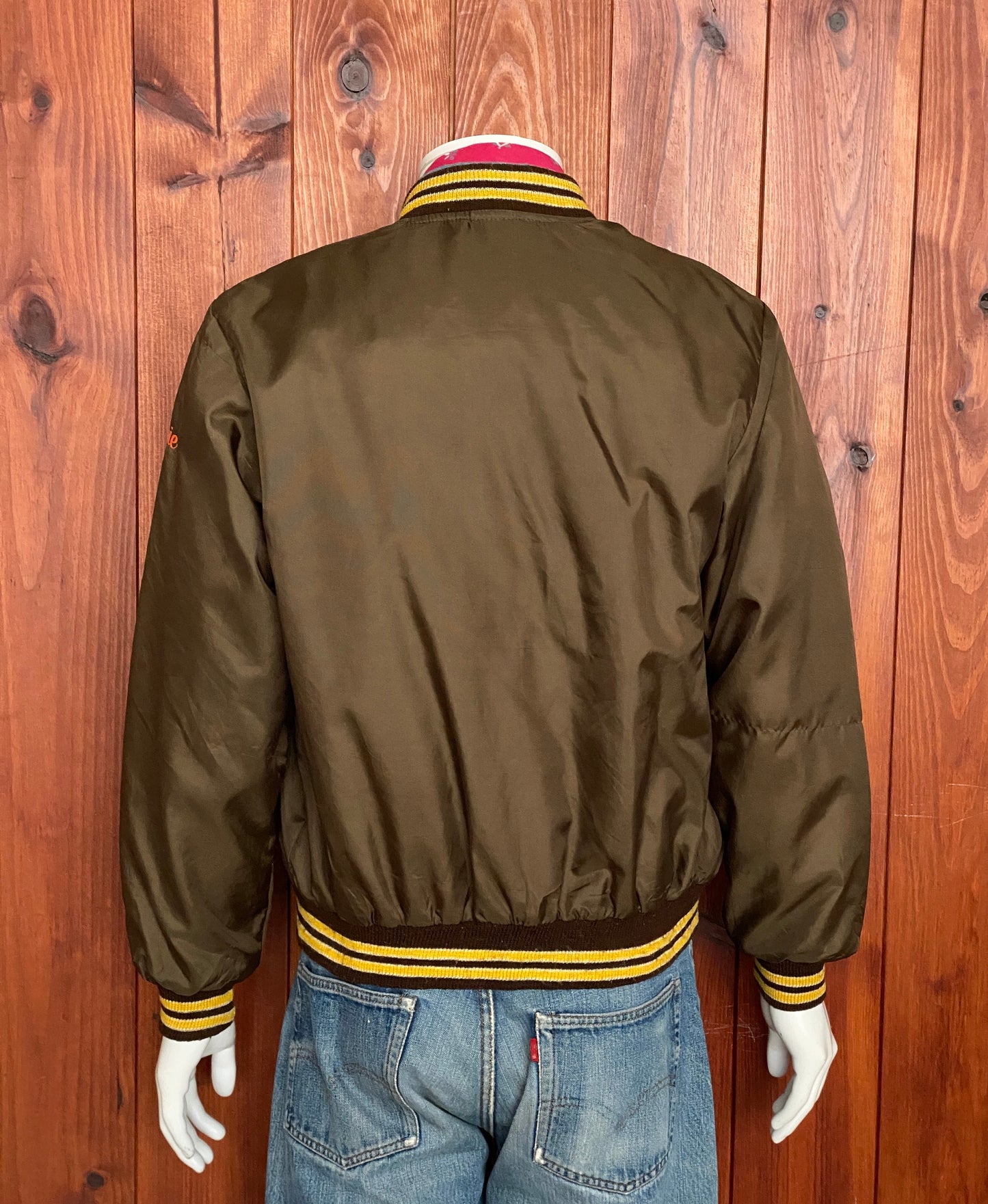 Size Small. Made In USA 1981 Vintage satin Softball jacket