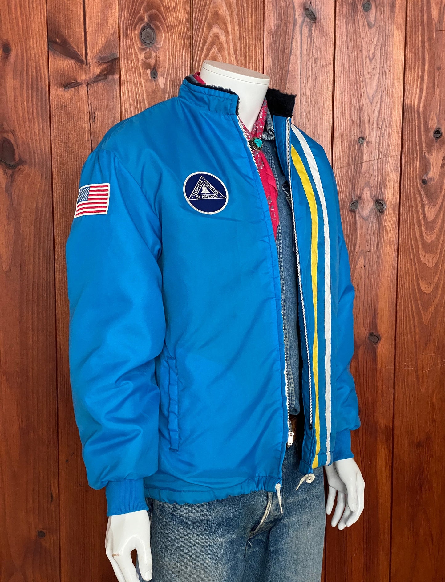 Size M. Vintage 70s nylon lined racing jacket Made In USA